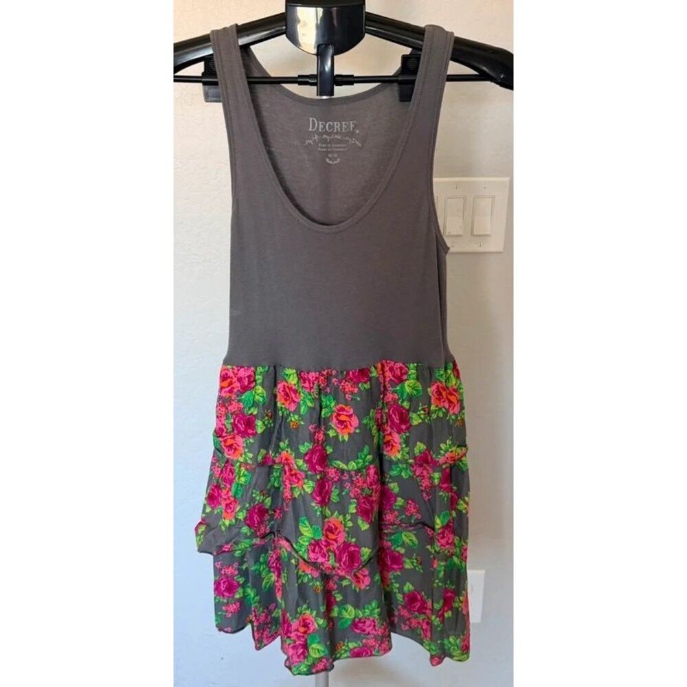 Gray Floral Summer Dress